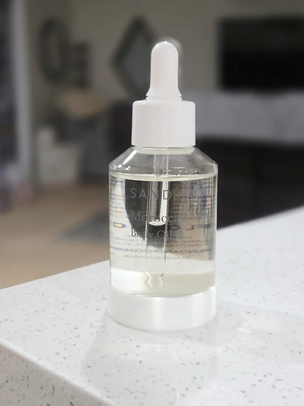 Sand+ Fog Moroccan Amber Body Oil - Clear Oil with White Dropper